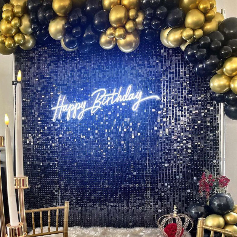 Aperturee Black Shimmer Wall Panels | Wedding Event Party Decorations