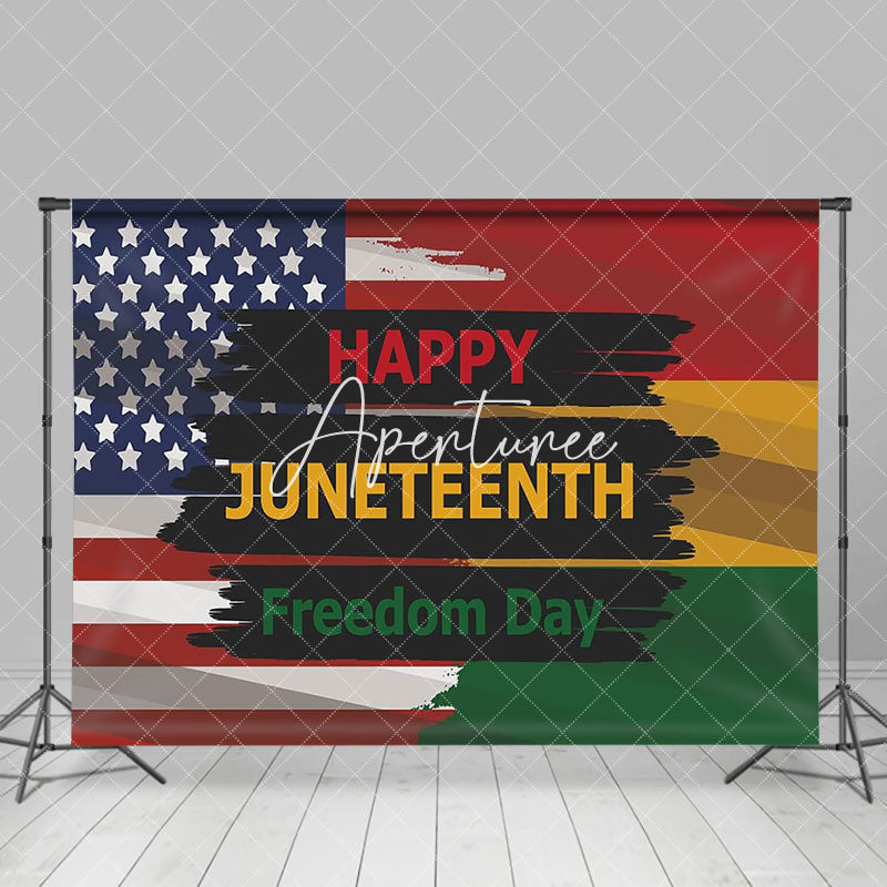 Aperturee - Usa Flag Freedom Day Happy Juneteenth Party Backdrop