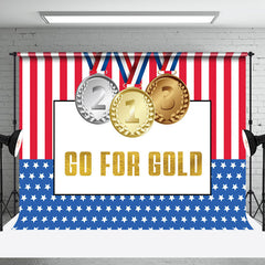 Aperturee - Usa Flag Go For Gold Medals Sports Olympic Backdrop