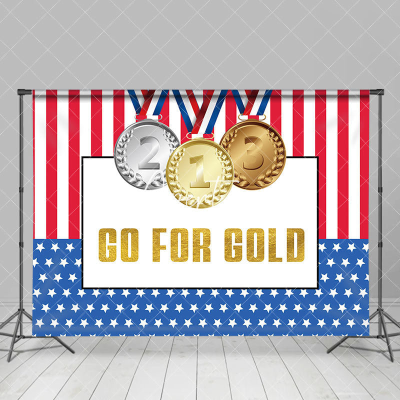 Aperturee - Usa Flag Go For Gold Medals Sports Olympic Backdrop