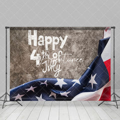 Aperturee - Usa Flag Grey Retro Wall Independence Day Backdrop