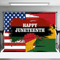 Aperturee - Usa Flag Happy Juneteenth Day Backdrop Decorations