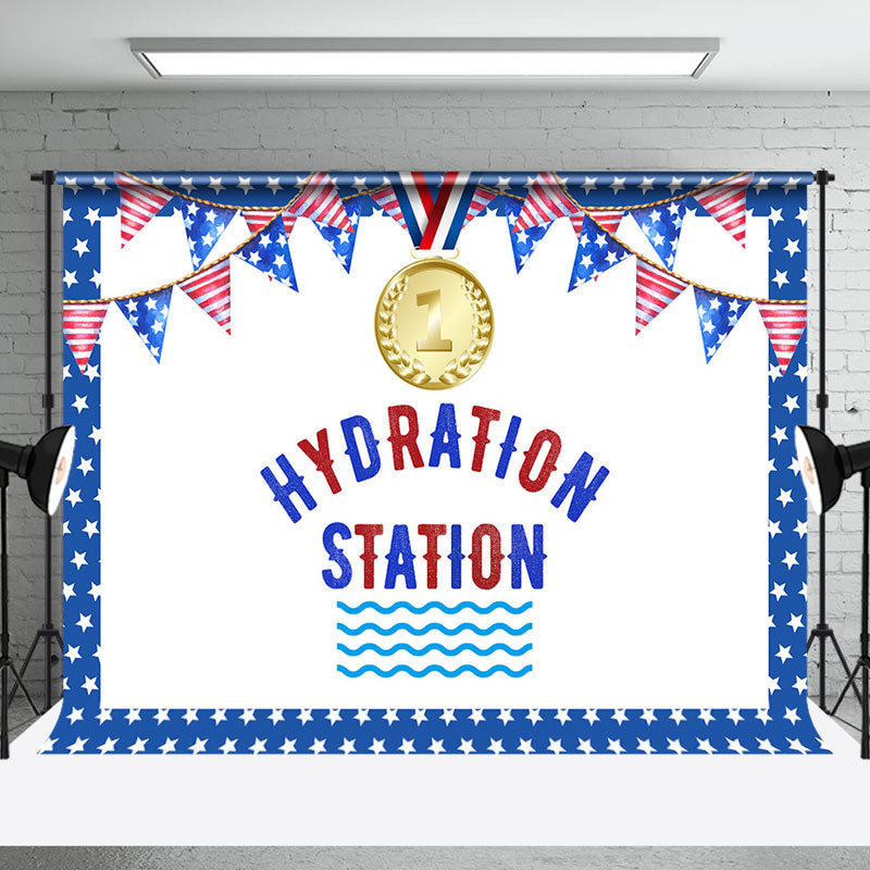 Aperturee - Usa Flag Marathon Hydration Station Olympic Backdrop