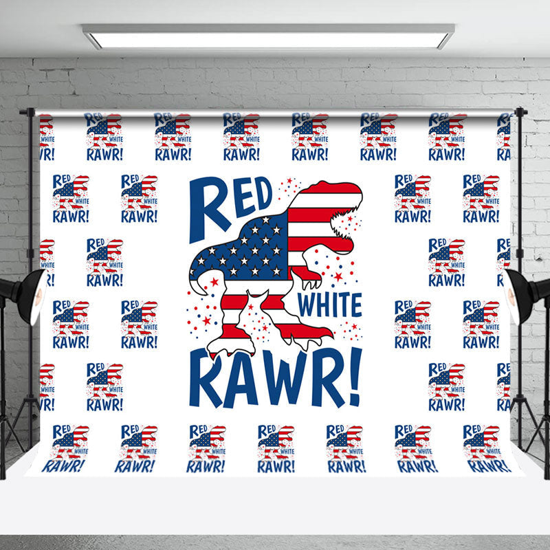 Aperturee - Usa Flag Red White Rawr Independence Day Backdrop