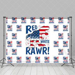 Aperturee - Usa Flag Red White Rawr Independence Day Backdrop