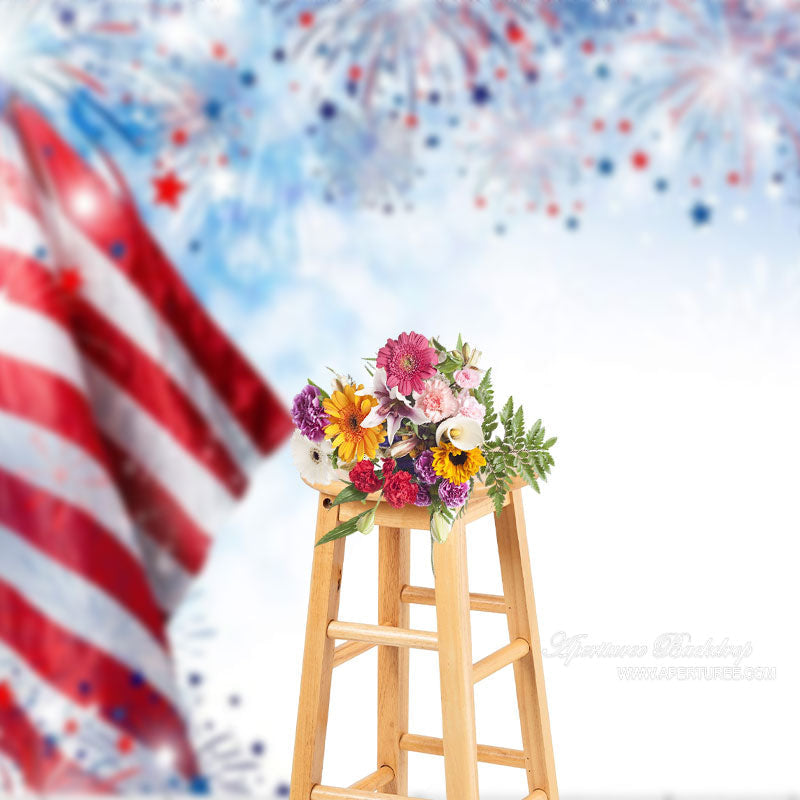 Aperturee - USA Flag Sparks Bokeh Backdrop For Independence Day