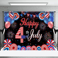 Aperturee - USA Flag Sparks Paper Flower 4th of July Backdrop