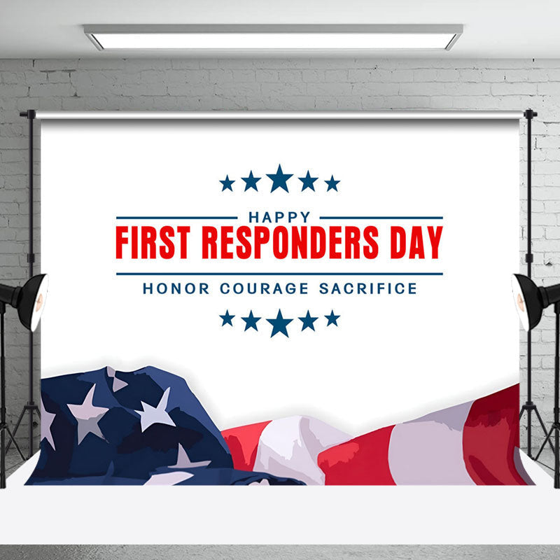 Aperturee - Usa Flag Stars Happy First Responders Day Backdrop