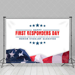 Aperturee - Usa Flag Stars Happy First Responders Day Backdrop