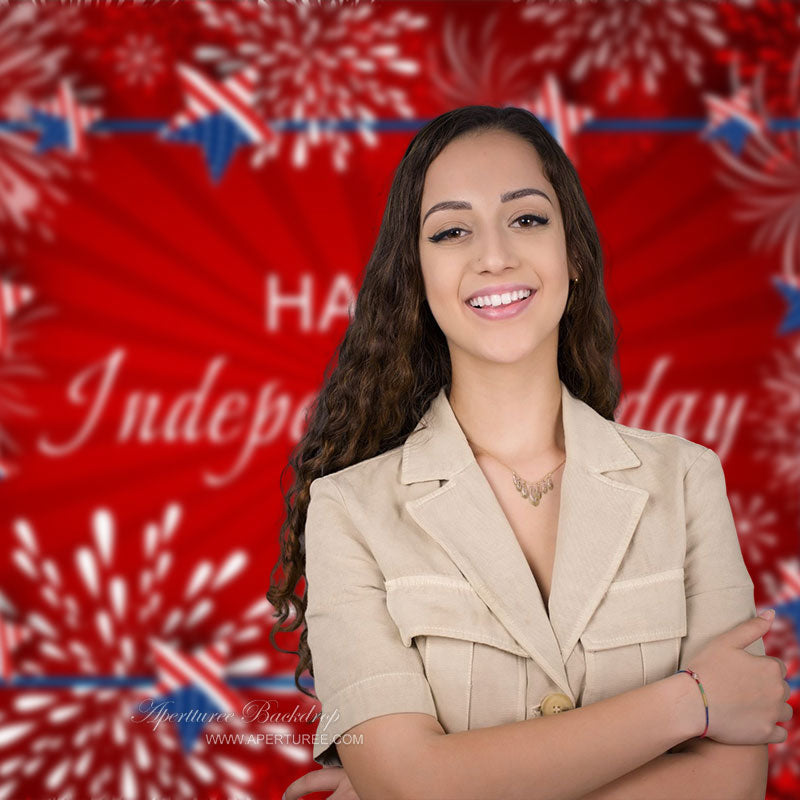 Aperturee - USA Flag Stars Red Happy Independence Day Backdrop