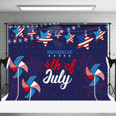 Aperturee - Usa Flag Stars Windmills Independence Day Backdrop