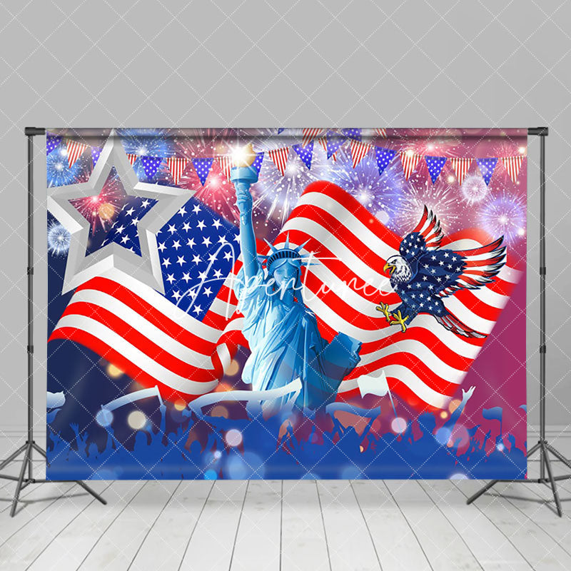 Aperturee - Usa Flag Statue Of Liberty Independence Day Backdrop