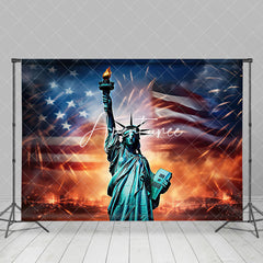 Aperturee - Usa Flag Statue Sparkle Independence Day Backdrop