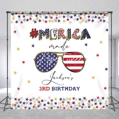 Aperturee - Usa Flag Sunglasses Custom 3rd Birthday Backdrop