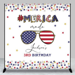 Aperturee - Usa Flag Sunglasses Custom 3rd Birthday Backdrop