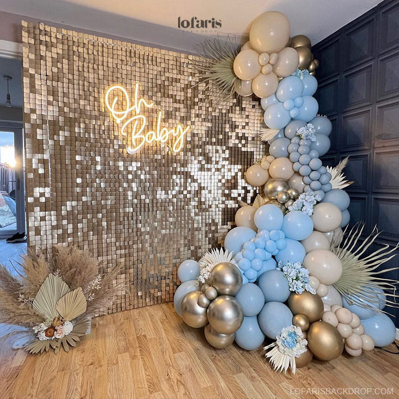 Aperturee Light Matte Gold Shimmer Wall Panels | Wedding Event Party Decorations