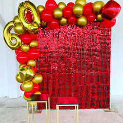 Aperturee Red Shimmer Wall Panels | Wedding Event Party Decorations