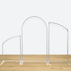 Aperturee Silver Stands Set Arched Backdrop Frame for Party