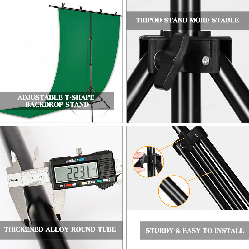 Aperturee T-Shape Adjustable Backdrop Stand Support Frame