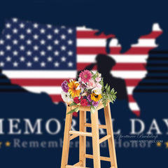 Aperturee - USA Territory Flag Dark Blue Memorial Day Backdrop