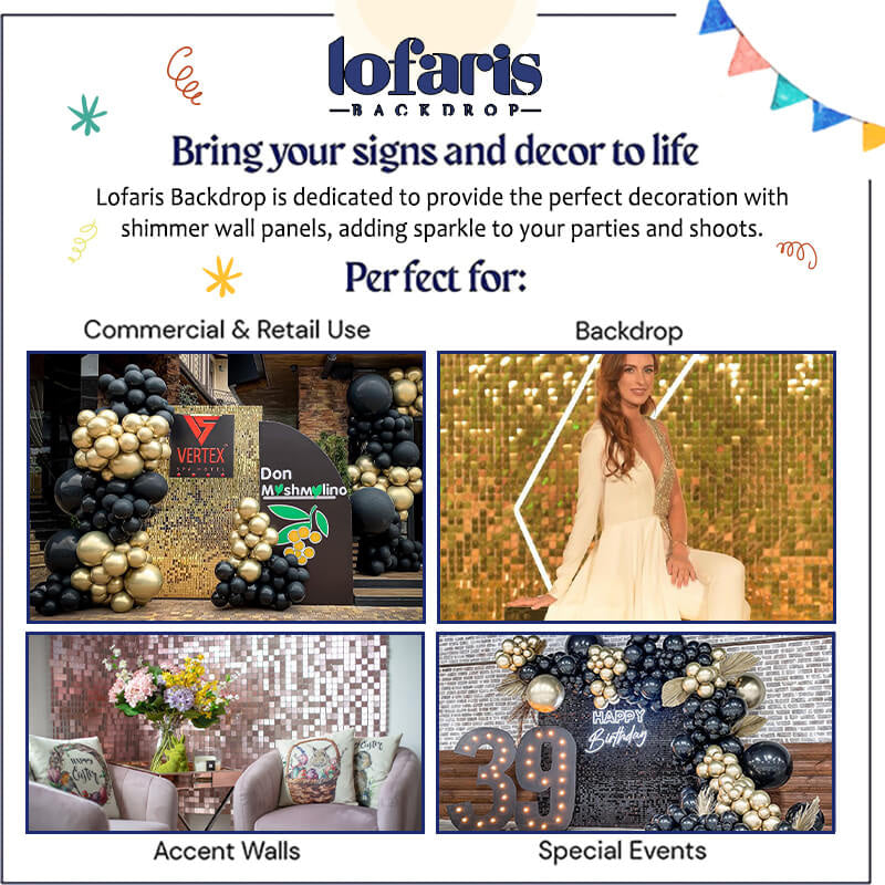 Aperturee White Shimmer Wall Panels | Wedding Event Party Decorations