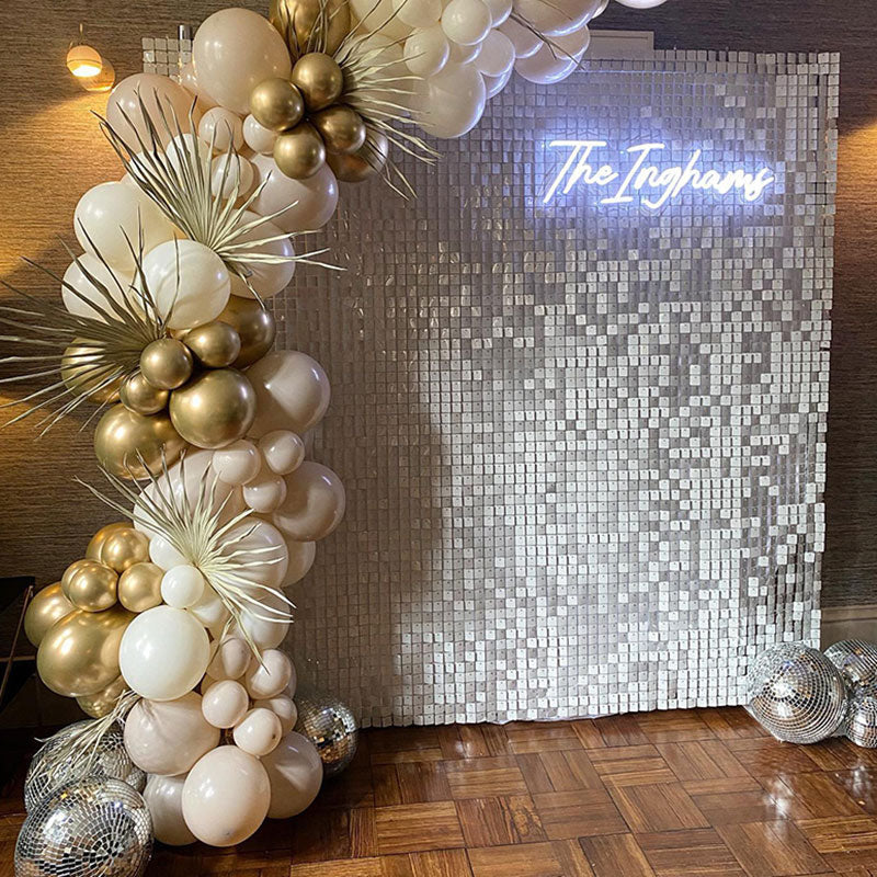 Aperturee White Shimmer Wall Panels | Wedding Event Party Decorations