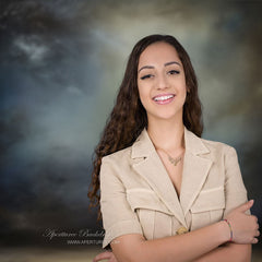 Aperturee - Vague Blue Old Master Wall Portrait Studio Backdrop