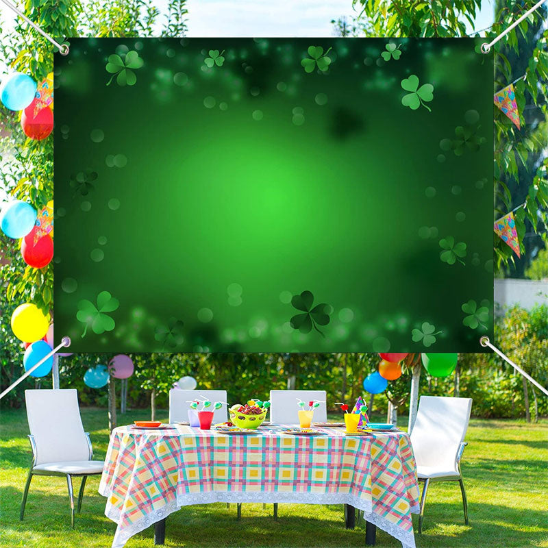 Aperturee - Vague Green Clovers Bokeh St Patricks Day Backdrop