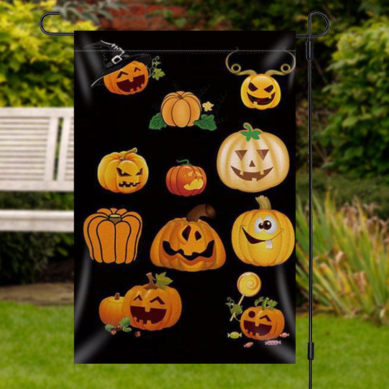 Aperturee - Varient Halloween Pumpkin Black Waterproof Yard Flag