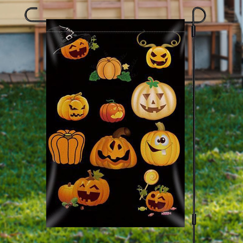 Aperturee - Varient Halloween Pumpkin Black Waterproof Yard Flag