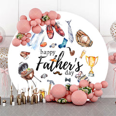 Aperturee - Various Gifts Rugby White Fathers Day Round Backdrop