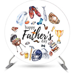 Aperturee - Various Gifts Rugby White Fathers Day Round Backdrop