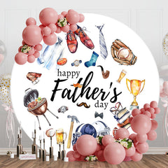 Aperturee - Various Gifts Rugby White Fathers Day Round Backdrop