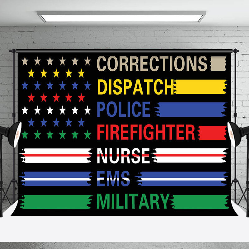 Aperturee - Various Industries Flag First Responders Day Backdrop