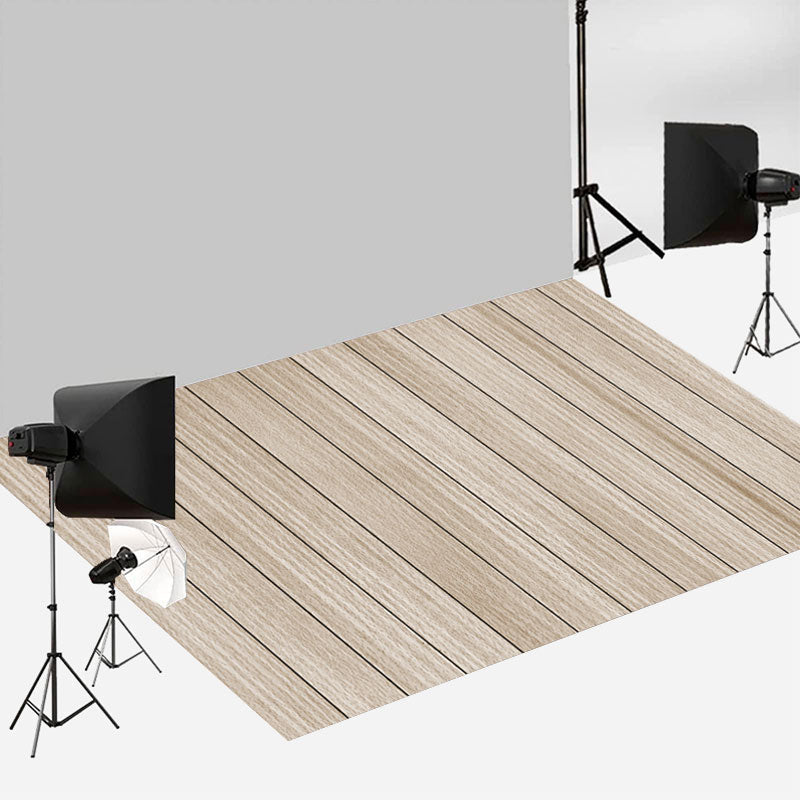 Aperturee - Vertical Light Color Wooden Board Rubber Floor Mat