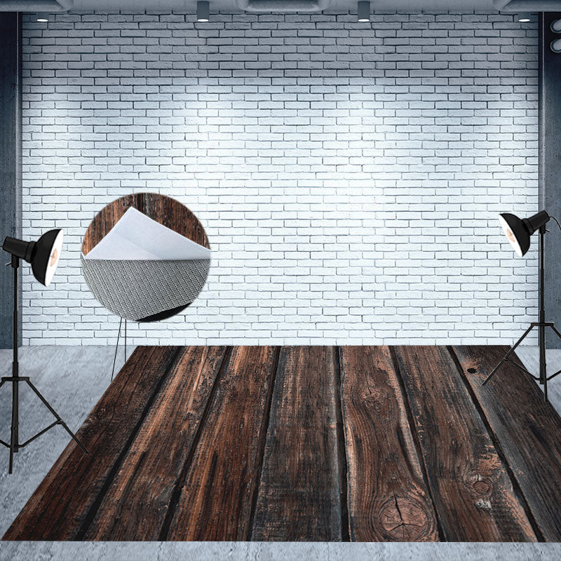 Aperturee - Vertical Wooden Rubber Floor Mat For Photography