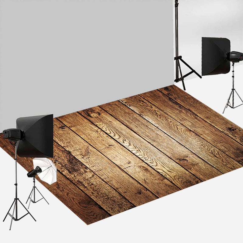 Aperturee - Vignetting Wooden Texture Photo Rubber Floor Mat