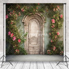 Aperturee - Vinatge Green Wall Greenery Floral Spring Backdrop