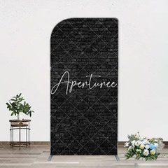 Aperturee - Vintage Art Black Brick Wall Arch Photography Backdrop