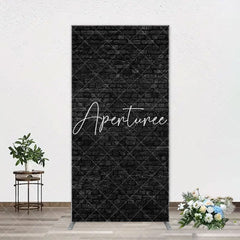 Aperturee - Vintage Art Black Brick Wall Arch Photography Backdrop