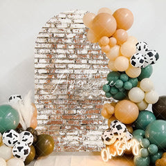 Aperturee - Vintage Brick Wall Party Semicircle Arch Backdrop