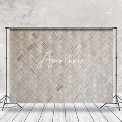 Aperturee - Vintage Brown Bamboo Mat Wooden Photo Booth Backdrop