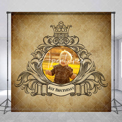 Aperturee - Vintage Brown Custom Photo 1st Birthday Backdrop