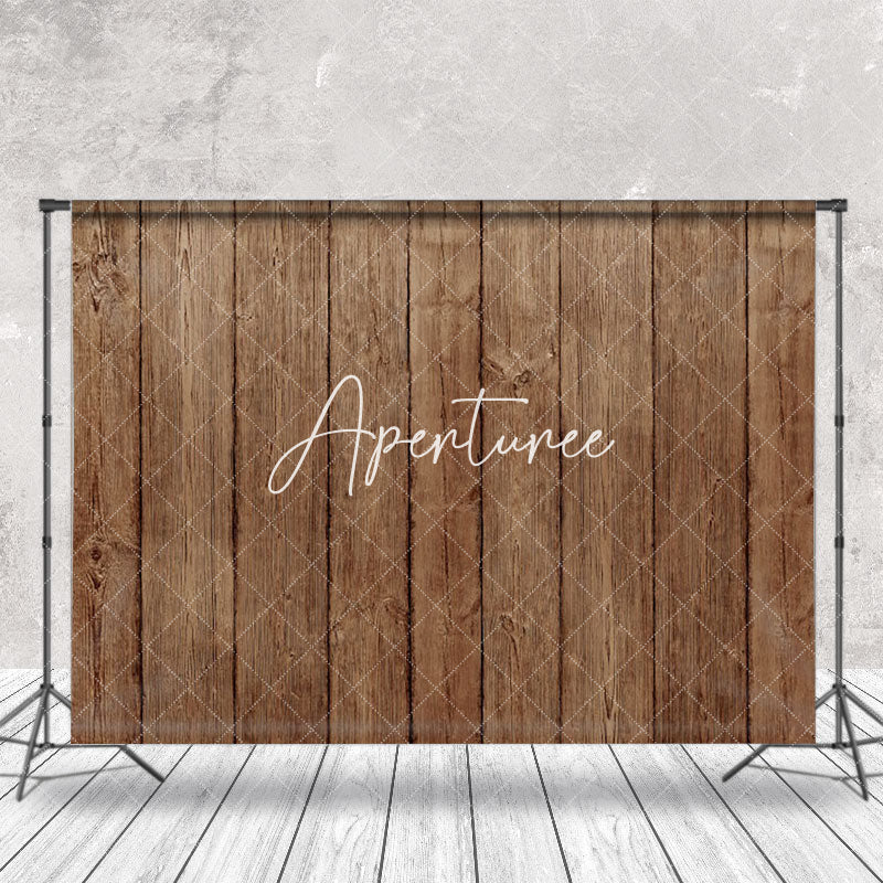 Aperturee - Vintage Brown Retro Wood Texture Backdrop For Photo