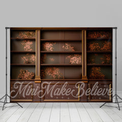 Aperturee - Vintage Brownflower Pattern Cabinet Wall Backdrop