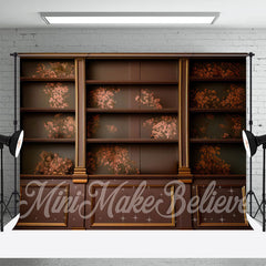 Aperturee - Vintage Brownflower Pattern Cabinet Wall Backdrop