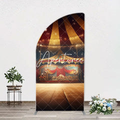 Aperturee - Vintage Circus Tent Stage Arch Birthday Backdrop