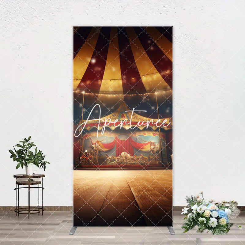 Aperturee - Vintage Circus Tent Stage Arch Birthday Backdrop