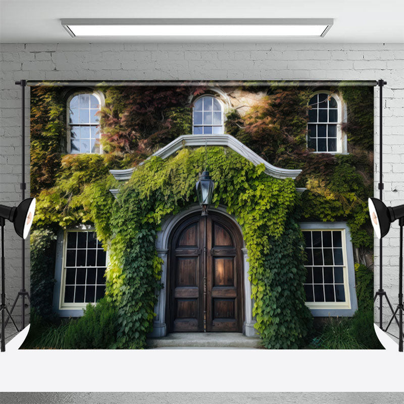 Aperturee - Vintage Green Ivy Villa Window Outdoor Backdrop