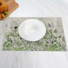 Aperturee - Vintage Grey Natural Greenery Set Of 4 Placemats